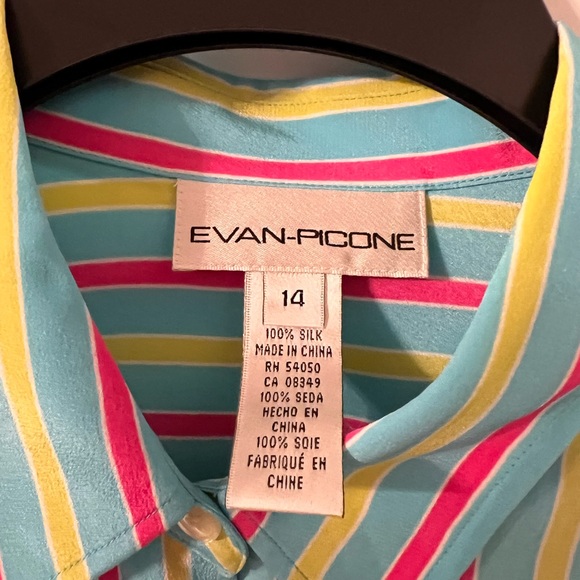 Evan-Picone long sleeve colorful stripped blouse - Picture 4 of 7